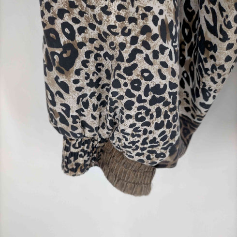 80S~90S FUDA international ヒョウ柄シルクブルゾン レディース import:S