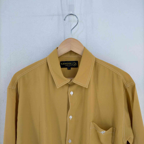 カンゴール KANGOL BITTESTORE 別注ロゴ刺繍長袖シャツ メンズ import:L