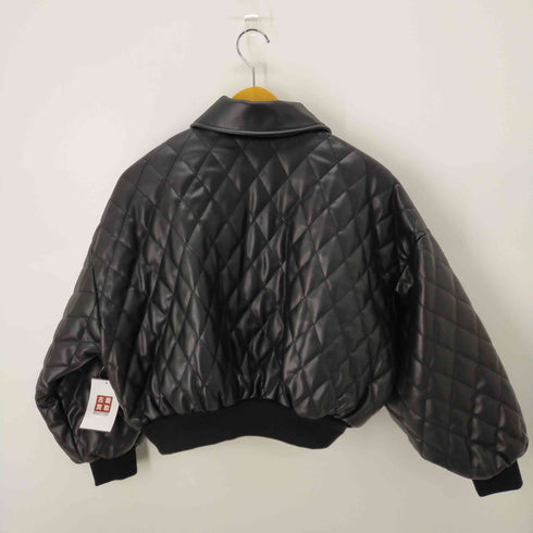 ザラ ZARA FAUX LEATHER JACKET ダイヤキルティング レディース us m