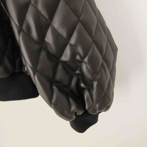 ザラ ZARA FAUX LEATHER JACKET ダイヤキルティング レディース us m