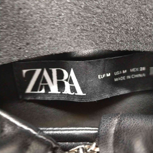 ザラ ZARA FAUX LEATHER JACKET ダイヤキルティング レディース us m