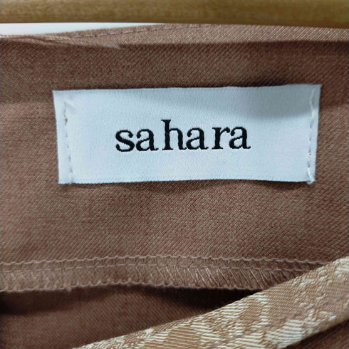 sahara タイ付き スリットショルダー ジャガード切替ワンピース レディース