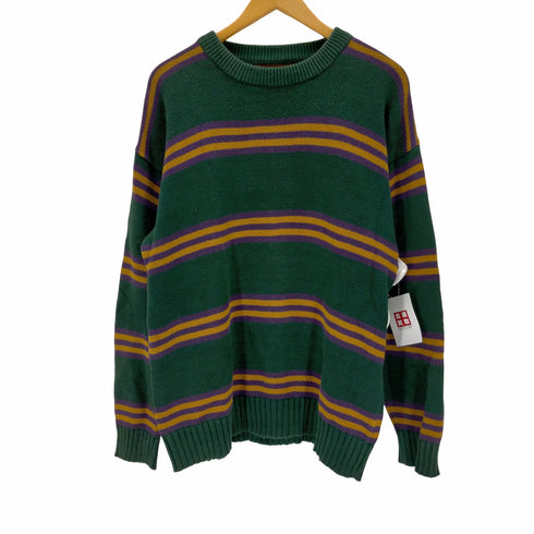 エディーバウアー Eddie Bauer 80s 黒タグ コットン ボーダーリブニット メンズ JPN:M
