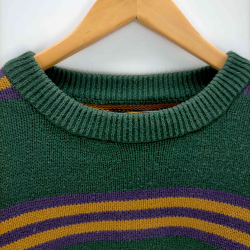 エディーバウアー Eddie Bauer 80s 黒タグ コットン ボーダーリブニット メンズ JPN:M