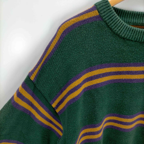 エディーバウアー Eddie Bauer 80s 黒タグ コットン ボーダーリブニット メンズ JPN:M