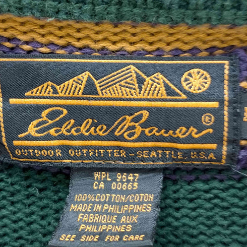 エディーバウアー Eddie Bauer 80s 黒タグ コットン ボーダーリブニット メンズ JPN:M