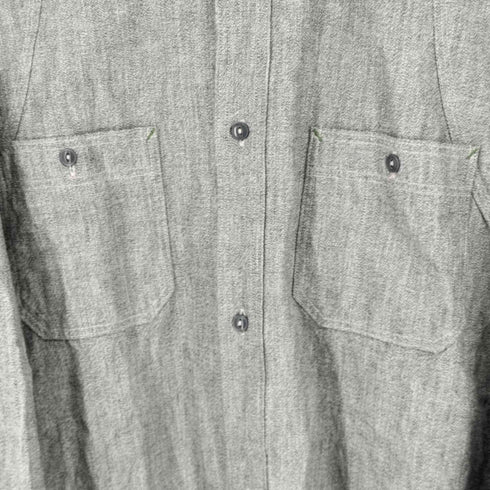 ナイジェルケーボン NIGEL CABOURN NEW MEDICAL SHIRT SALT & PEPPER LIGHT GRAY MAIN LINE メディカルシャツ メンズ JPN:52