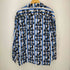 アロハブロッサム Aloha Blossom LOVE SCENE BLUE×WHITE STRIPE 総柄ストライプオープンカラーシャツ メンズ JPN:46