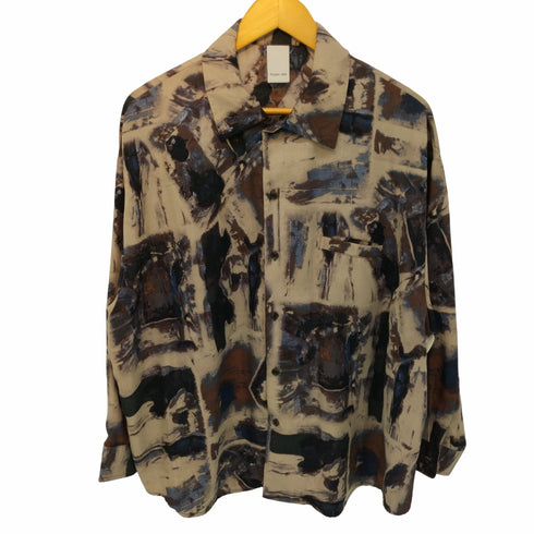 キャスパージョン CASPER JOHN 総柄 ポリエステルロングスリーブシャツ メンズ import:S