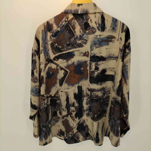 キャスパージョン CASPER JOHN 総柄 ポリエステルロングスリーブシャツ メンズ import:S