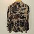キャスパージョン CASPER JOHN 総柄 ポリエステルロングスリーブシャツ メンズ import:S