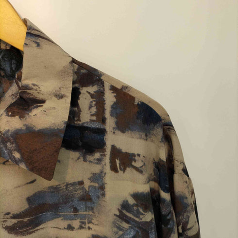 キャスパージョン CASPER JOHN 総柄 ポリエステルロングスリーブシャツ メンズ import:S