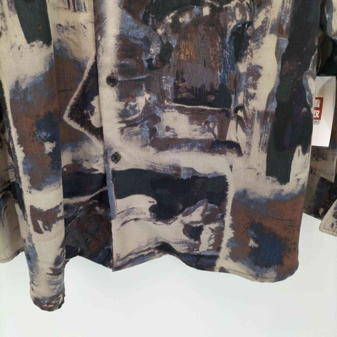 キャスパージョン CASPER JOHN 総柄 ポリエステルロングスリーブシャツ メンズ import:S