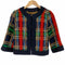 ロイスクレヨン Lois CRAYON ウール チェック ノーカラー ジャケット レディース JPN:M