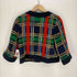 ロイスクレヨン Lois CRAYON ウール チェック ノーカラー ジャケット レディース JPN:M