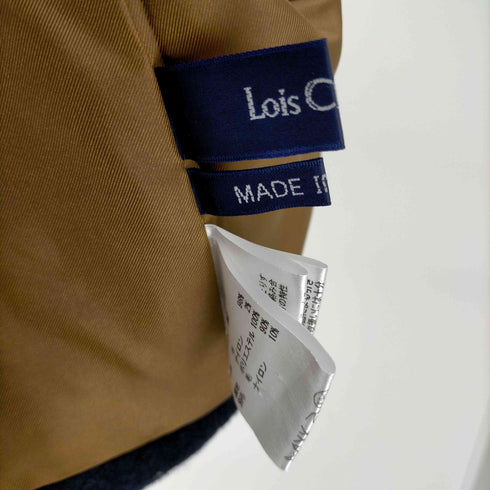 ロイスクレヨン Lois CRAYON ウール チェック ノーカラー ジャケット レディース JPN:M