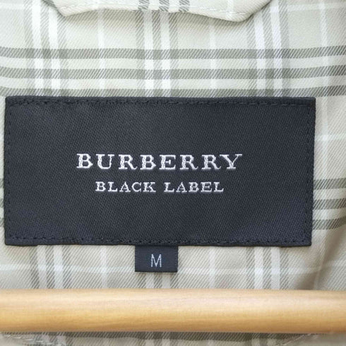 バーバリーブラックレーベル BURBERRY BLACK LABEL ロゴ刺繍 裏地チェック ジップアップナイロンジャケット メンズ JPN:M