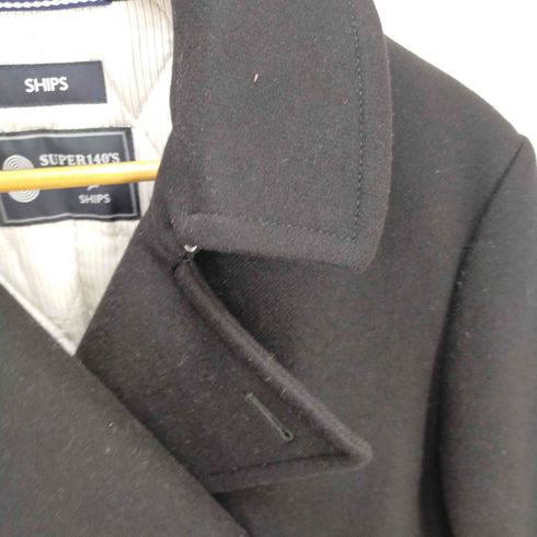 シップス SHIPS スーパー140'S 100%WOOL メルトン シングル ピーコート メンズ JPN:M
