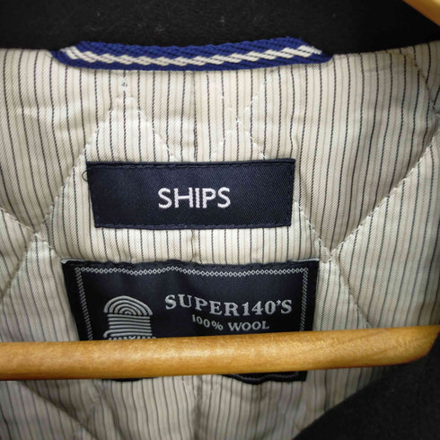シップス SHIPS スーパー140'S 100%WOOL メルトン シングル ピーコート メンズ JPN:M