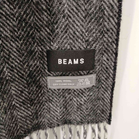 ビームス BEAMS ウール100% フリンジマフラー メンズ
