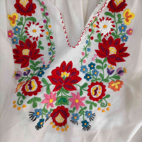 フラワー刺繍ブラウス レディース