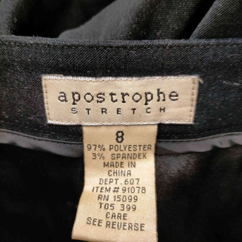 アポストロフィー apostrophe OLD ステッチ花柄 スウェード調 スラックスパンツ レディース 8