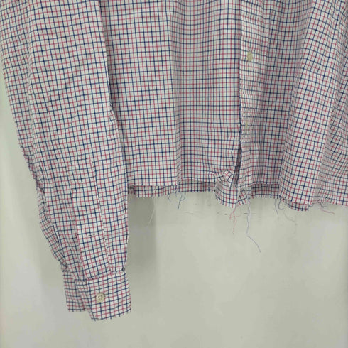 ラルフローレン RALPH LAUREN リメイク襟フリルチェックシャツ レディース import:XL