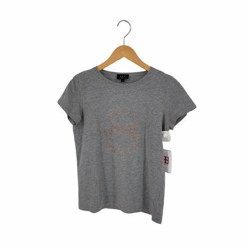 アーペーセー A.P.C. ROCK SUCKS 霜降り クルーネックTシャツ レディース import:S