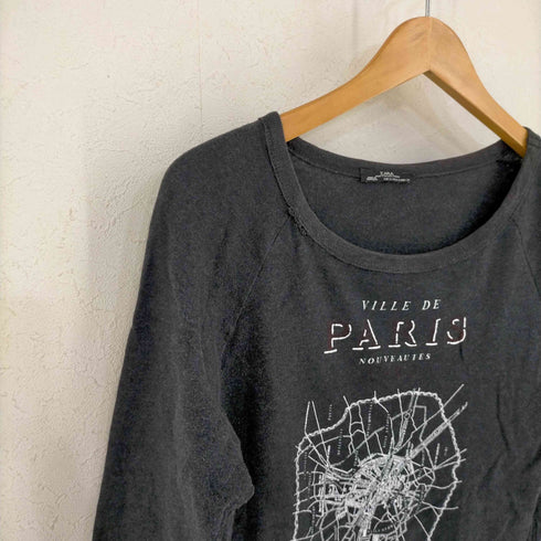 ザラ ZARA プリント 7分袖ラグランTEE レディース import:S