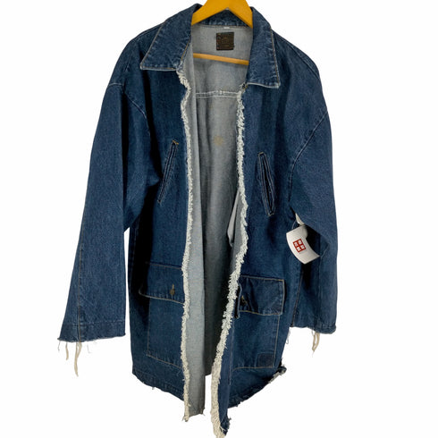 アフリカンアメリカンカレッジアライアンス AFRICAN AMERICAN COLLEGE ALLIANCE AACA 90S カットオフ加工 デニムハーフコート メンズ