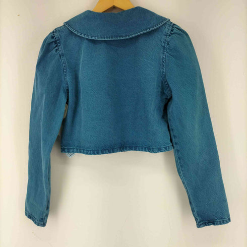 ザラ ZARA CROP DENIM JACKET ビッグカラー レディース import:XS