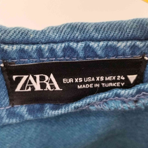 ザラ ZARA CROP DENIM JACKET ビッグカラー レディース import:XS