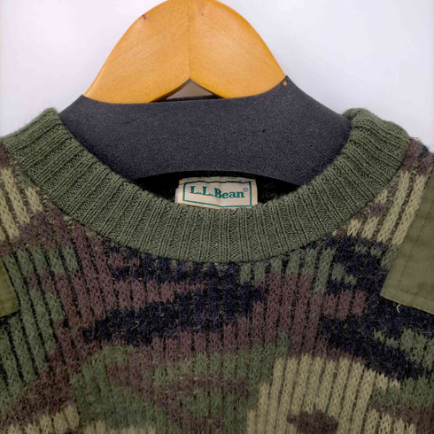 エルエルビーン L.L.Bean 80S イングランド製 迷彩ウール エルボーパッチニット メンズ