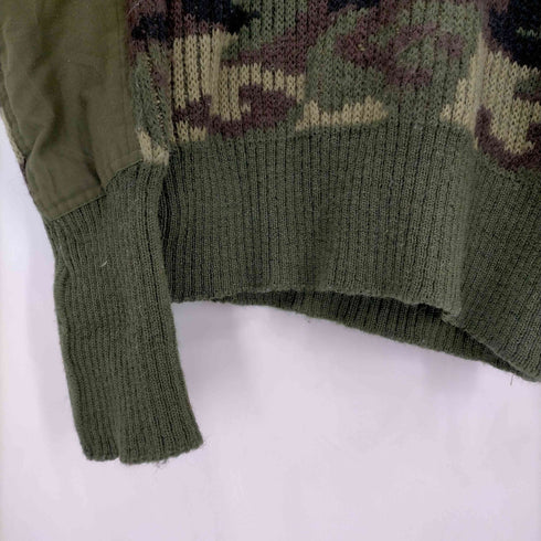 エルエルビーン L.L.Bean 80S イングランド製 迷彩ウール エルボーパッチニット メンズ