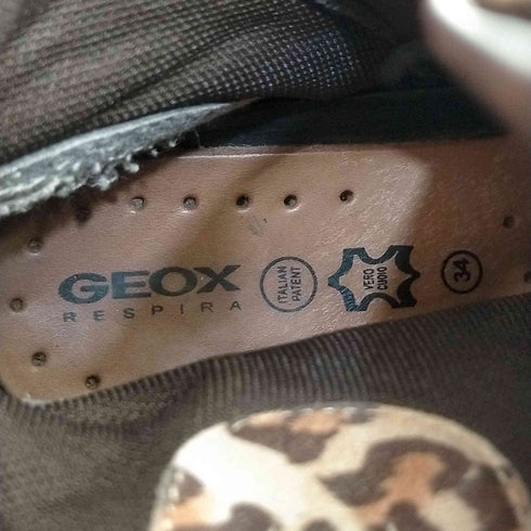 ジェオックス GEOX RESPIRA サイドベルト スタッズ ショートブーツ レディース EUR:34