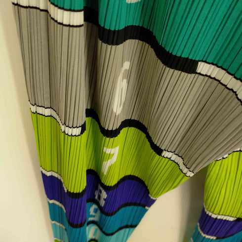 プリーツプリーズイッセイミヤケ PLEATS PLEASE ISSEY MIYAKE カラフル跳び箱プリントプリーツパンツ レディース 1