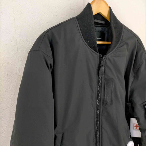 ウノピュウノウグァーレトレ 1 piu 1 uguale 3 BLACK MILITARY BY YOSHIMASA HOSHIBA MA-1 FLIGHT JACKET メンズ V