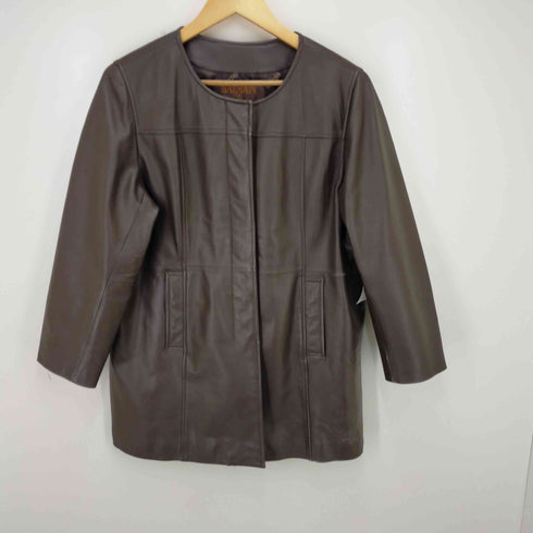 バルマン BALMAN ラムレザーノーカラージャケット レディース 15