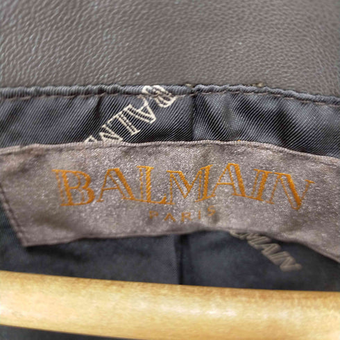 バルマン BALMAN ラムレザーノーカラージャケット レディース 15