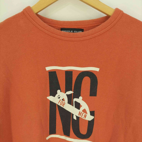 ニコルクラブフォーメン NICOLE CLUB FOR MEN フロントプリント クルーネックスウェット メンズ
