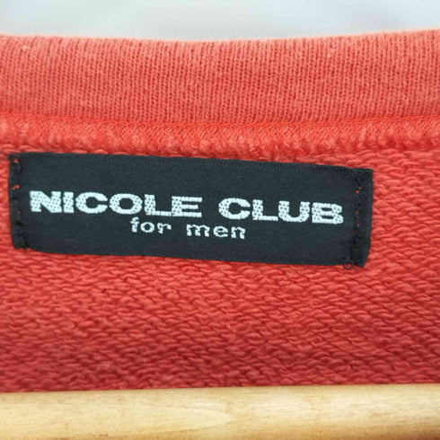 ニコルクラブフォーメン NICOLE CLUB FOR MEN フロントプリント クルーネックスウェット メンズ