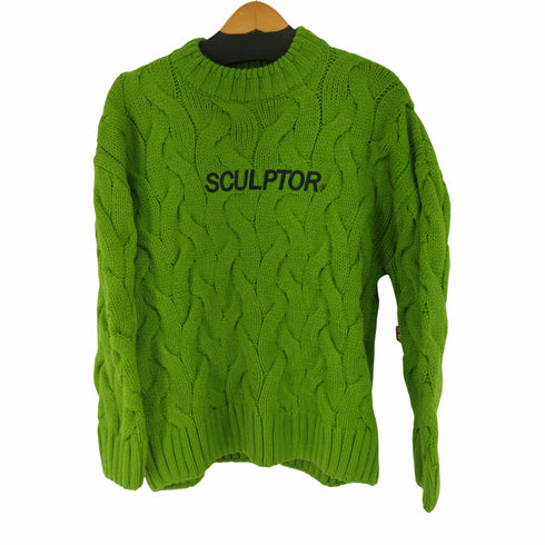 スカルプター SCULPTOR フロント刺繍ケーブルニット レディース ONE SIZE