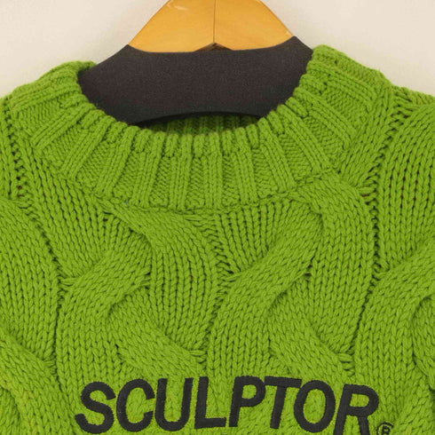 スカルプター SCULPTOR フロント刺繍ケーブルニット レディース ONE SIZE