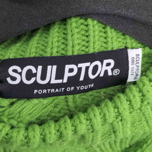 スカルプター SCULPTOR フロント刺繍ケーブルニット レディース ONE SIZE
