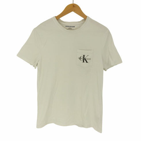 カルバンクライン CALVIN KLEIN ロゴ プリント 刺繍 ポケット クルー Tシャツ メンズ S/P/CH