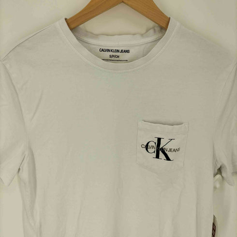 カルバンクライン CALVIN KLEIN ロゴ プリント 刺繍 ポケット クルー Tシャツ メンズ S/P/CH