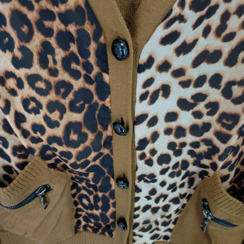 メゾンギルフィー MAISON GILFY レオパード切替カーディガン レディース M