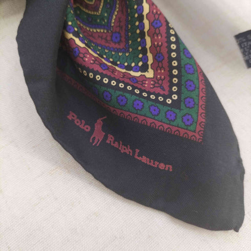 ポロラルフローレン POLO RALPH LAUREN イタリア製 ペイズリー柄 シルクスカーフ メンズ