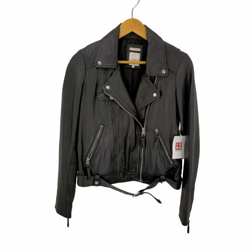 ザラ ZARA シープレザーライダースジャケット レディース import:L