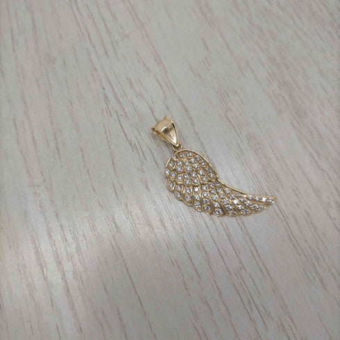 angel wing pendant 10K ASK フェザー ストーン ペンダントトップ メンズ